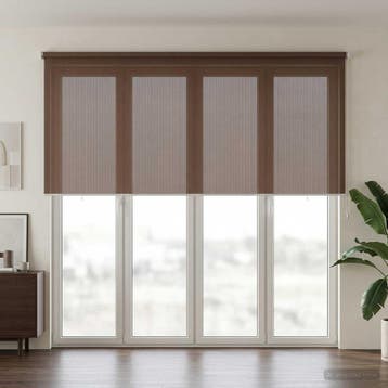 vidaXL Buitenrolgordijn 90% UV-blok Taupe 400 x 140 cm HDPE, Verzenden