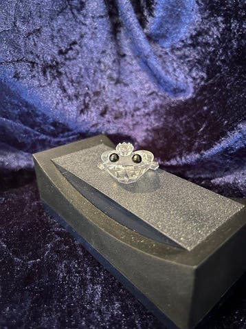 Swarovski - Beeldje - Frog black eyes - 010010 - Kristal