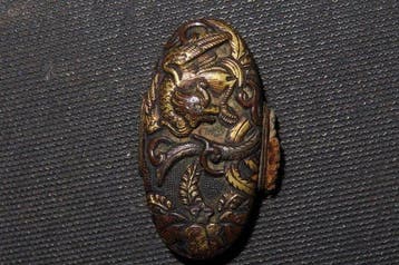 Fer forgé - C6-202 Pecock Fuchi & Kashira - Japon - Période