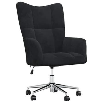 Fluweel stoel, zwart | Tweede kansje | OP = OP (relaxstoel), Huis en Inrichting, Eenpersoons, Verzenden, Minder dan 75 cm, Zo goed als nieuw