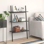 vidaXL Ladderrek met 3 schappen 64x34x116 cm zwart, Verzenden