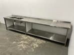 Meerdere RVS Spoel- en werktafels met dubbele wasbak, Zakelijke goederen, Ophalen of Verzenden, Gebruikt, Inox Meubilair