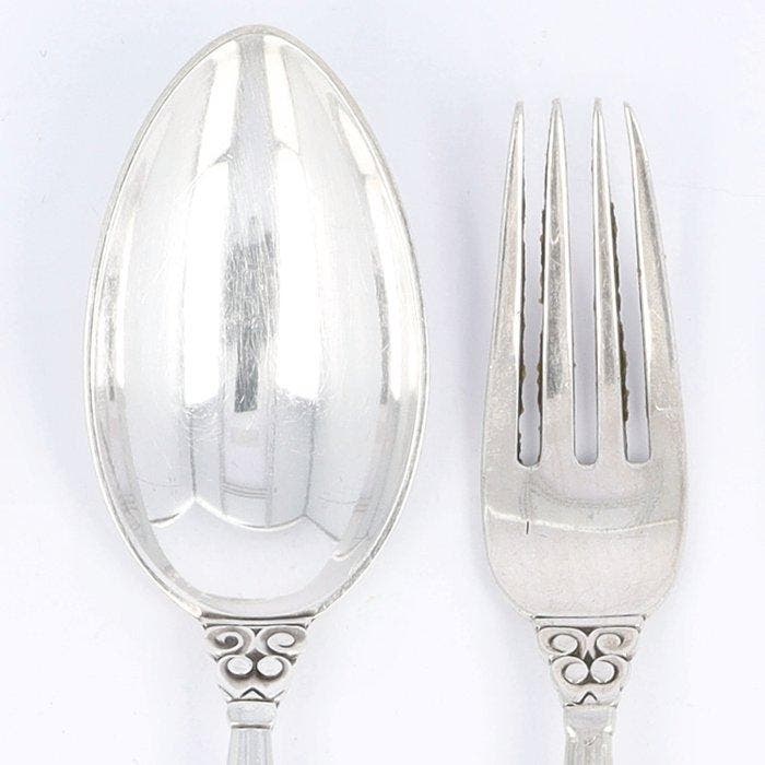 Georg Jensen - Johan Rohde - Model Acorn - Soeplepel -, Antiquités & Art, Antiquités | Argent & Or