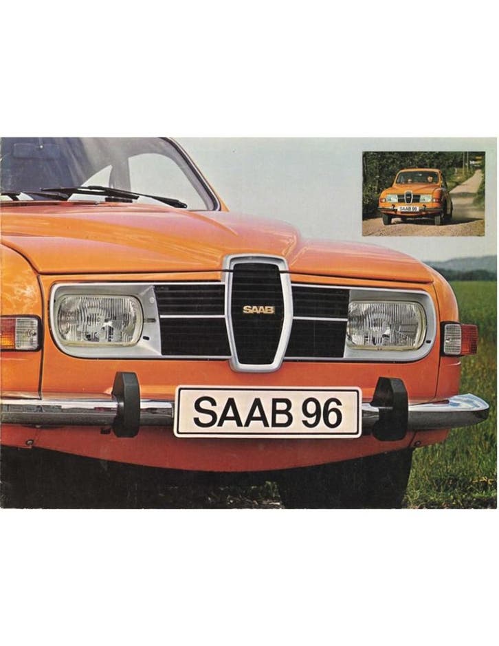 1974 SAAB 96 V4 BROCHURE ENGELS, Boeken, Auto's | Folders en Tijdschriften, Ophalen of Verzenden