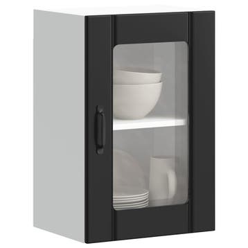 vidaXL Keukenbovenkast met glazen deur Lucca zwart, Huis en Inrichting, Verzenden, Nieuw