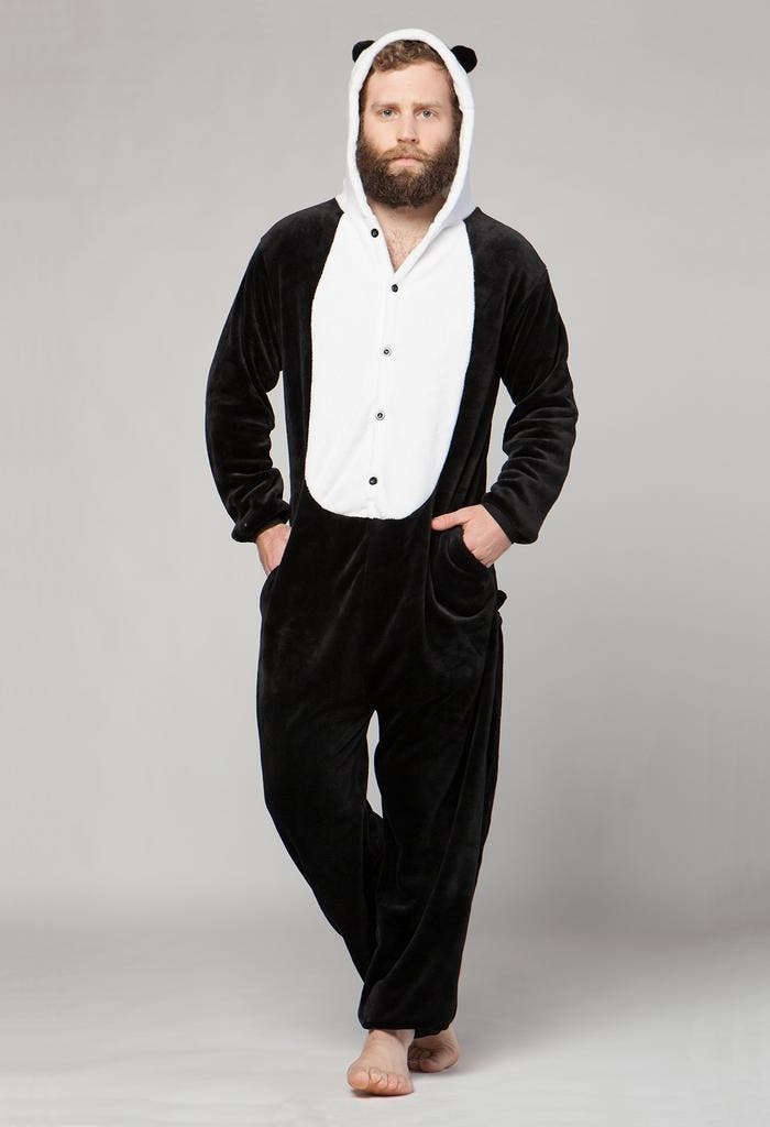 KIMU® Onesie Kung Fu Panda Pak L-XL Pandapak Kostuum Zwart W, Kleding | Heren, Carnavalskleding en Feestkleding, Nieuw, Ophalen of Verzenden
