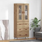 vidaXL Hoge kast met plank met lade 2 pcs Artisan Eiken, Verzenden