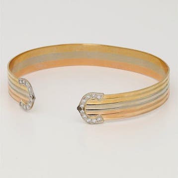 Bracelet - 14 carats Or jaune, Or blanc, Or rose - 0.20ct.