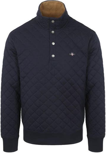 Gant Quilted Mocker Pullover Navy maat Maat 52/54 (L) Heren, Vêtements | Hommes, Verzenden