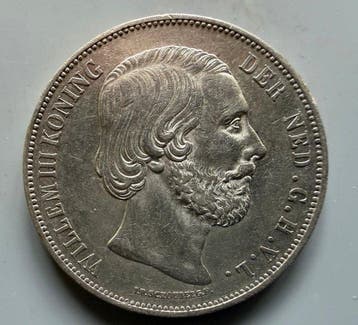 Nederland. Willem III. 2 1/2 Gulden 1872 (Zonder