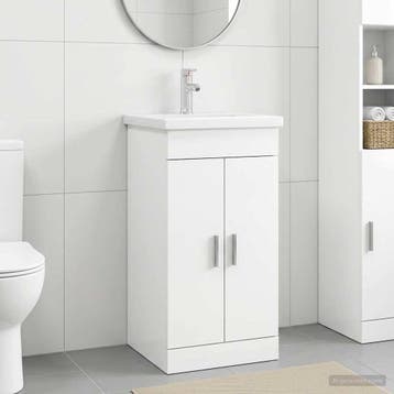 vidaXL Badkamer Vanity met Wastafel Wit 42 x 40 x 84,5 cm, Verzenden, Nieuw