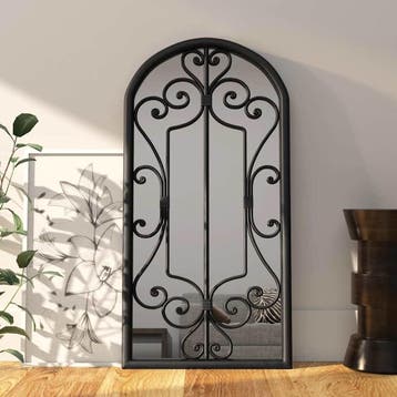 vidaXL Spiegel 70x30 cm ijzer zwart, Huis en Inrichting, Woonaccessoires | Spiegels, Verzenden, Nieuw
