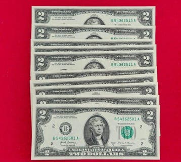 États-Unis dAmérique. - 15 x 2 Dollars 2017 A - consecutive, Timbres & Monnaies, Billets de banque | Europe | Billets non-euro