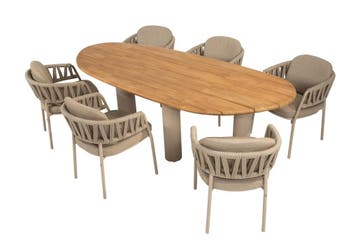 Taste by 4 Seasons Calma tuinset latte met Estate tafel teak, Tuin en Terras, Nieuw