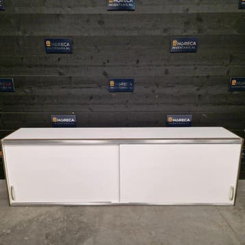 Wandkast | 2 schuifdeuren | RVS met trespa | wit | 174 cm |, Gebruikt