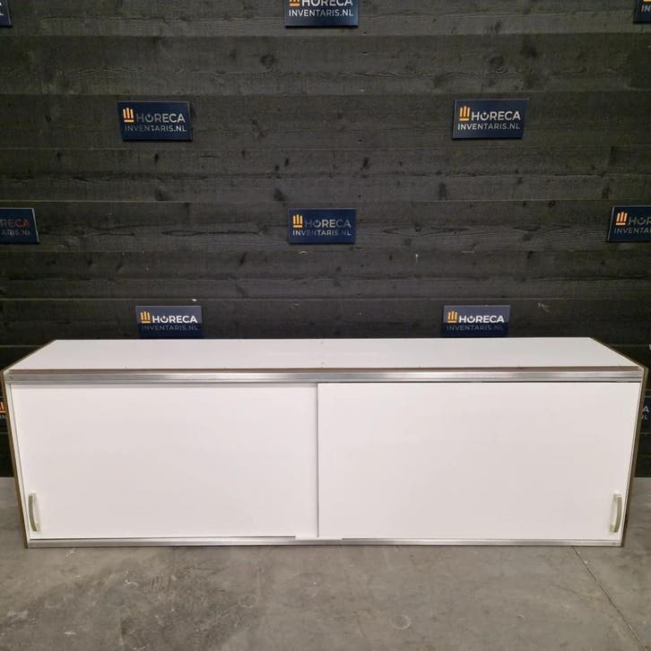 Wandkast | 2 schuifdeuren | RVS met trespa | wit | 174 cm, Zakelijke goederen, Horeca | Meubilair en Inrichting, Nieuw in verpakking