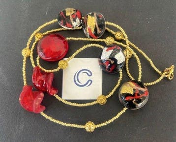 24 karaat - Geel goud, Murano - Statement ketting