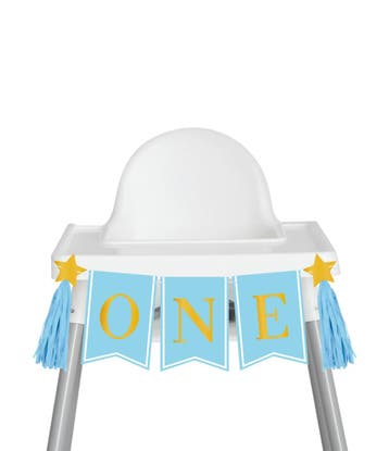 1 Jaar Versiering Pakket Blauw Kinderstoel, Verzenden, Nieuw