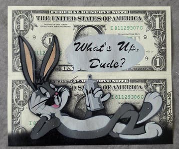 Jinks Kunst - WHATS UP DUDE ? - 2 X 1 $ US - Edition 5/5 -, Antiquités & Art
