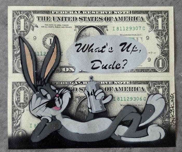 Jinks Kunst - WHATS UP DUDE ? - 2 X 1 $ US - Edition 5/5 -, Antiquités & Art, Art | Objets design