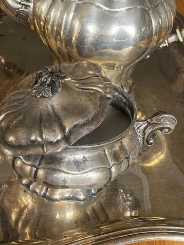 Service à thé et café (6) - Argent 800, Antiquités & Art