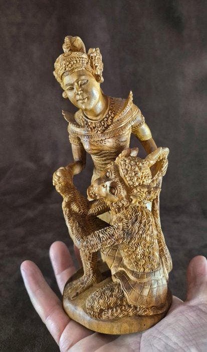 Sandelhout Hanuman & Sita - Rama & Sita - Indonesië (Zonder, Antiquités & Art, Art | Art non-occidental