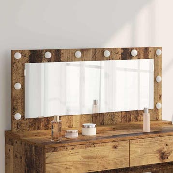 vidaXL Make-up Spiegel Oudhout 100 x 45 x 18 cm Rechthoekig, Huis en Inrichting, Woonaccessoires | Spiegels, Verzenden, Nieuw