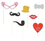 Photobooth Props Glitter 6st, Verzenden