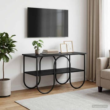 vidaXL TV-meubel 80 x 40 x 50 cm Zwart eiken Bewerkt hout, Verzenden