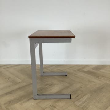 schooltafel (hxbxd) 76x70x50 cm, bruin blad - grijs, Huis en Inrichting, Gebruikt