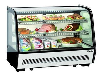 Koelvitrine | 160L | Zwart/RVS | +2°C/+12°C | 3 Schappen |, Verzenden, Nieuw in verpakking