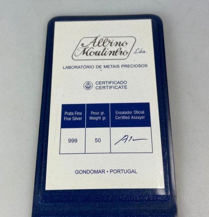 50 gram - Zilver .999 - Albino Moutinho - Verzegeld (Zonder, Postzegels en Munten, Edelmetalen en Baren