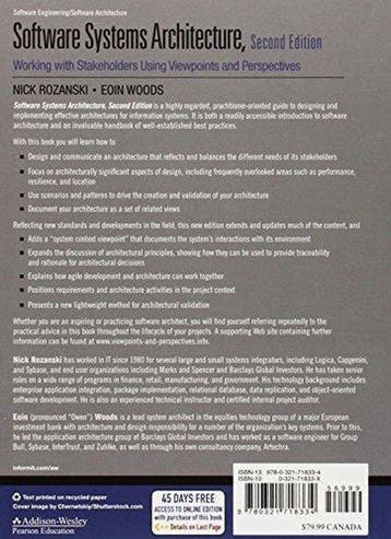 Software Systems Architecture 9780321718334 Rozanski Nick, Boeken, Verzenden, Gelezen, Rozanski Nick
