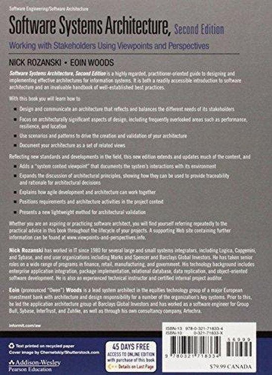 Software Systems Architecture 9780321718334 Rozanski Nick, Boeken, Taal | Engels, Gelezen, Verzenden