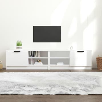 vidaXL Tv-meubels 2 st 80x35x36,5 cm bewerkt hout wit, Verzenden, Nieuw