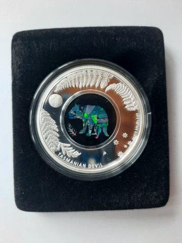 Australië. 1 Dollar 2014, Opal Series - The Tasmanian Devil,