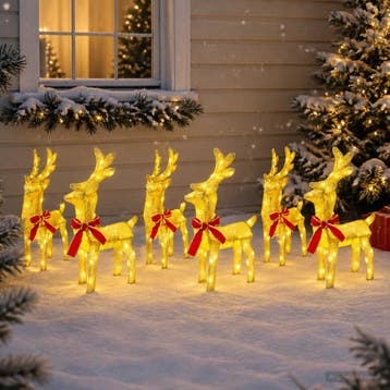 vidaXL Kerst Rendier 6 st 240 LEDs Warmwit, Verzenden, Nieuw