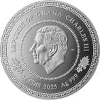 Ghana. 5 Cedis 2025 Autumn Tree of Life 1 oz Proof (.999), Postzegels en Munten