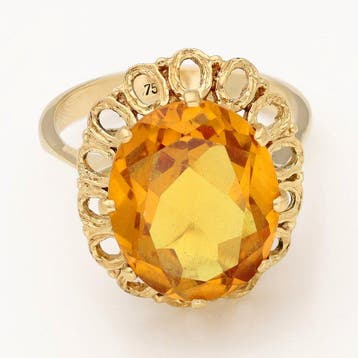 Ring - 18 karaat Geel goud Saffier, Nieuw