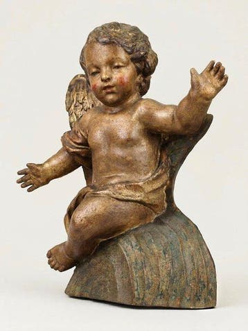 (Allemagne XVII / XVIII) - sculptuur, Putto - 46 cm -
