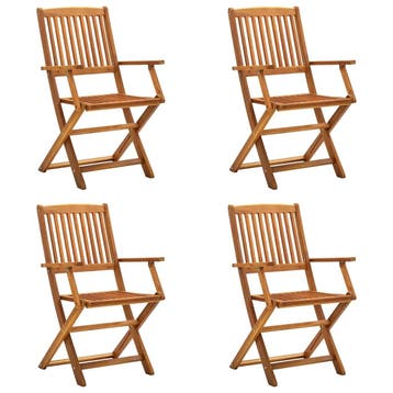 vidaXL Klapstoelen 4 stuks van massief acaciahout, Verzenden, Nieuw