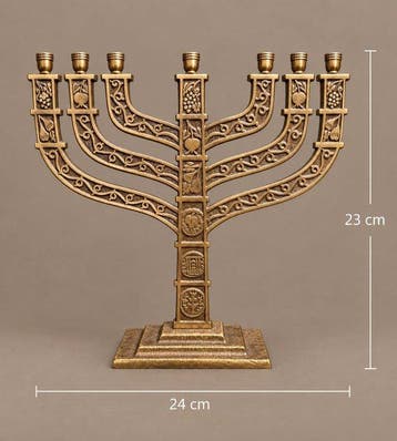 Kandelaar - Messing - Menorah kandelaar