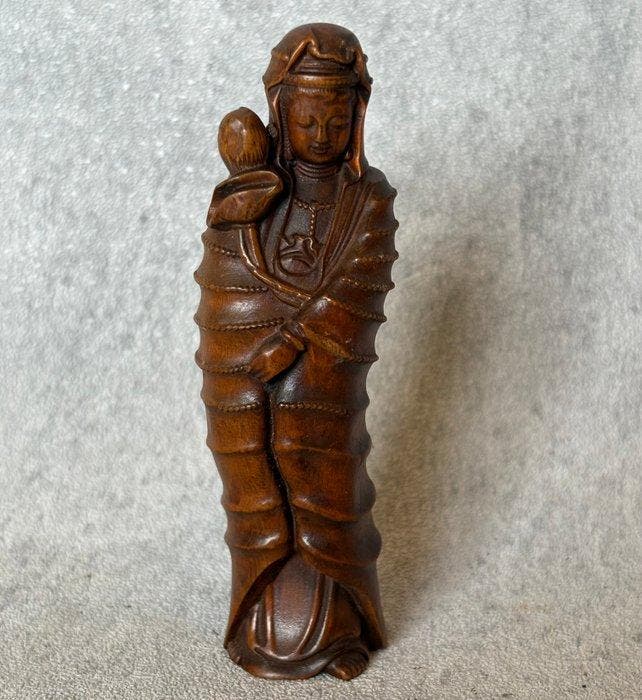 GRATIS VERZENDING Guanyin 10 cm - Buxushout - China (Zonder, Antiek en Kunst, Antiek | Overige Antiek