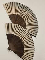 Éventail (2) - Papier, Bois, Laiton, Antiquités & Art
