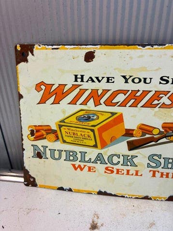 Winchester Nublack Shells – Emaille Reclamebord - Emaille