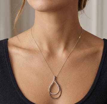 Recarlo - Ketting met hanger - 18 karaat Witgoud - 1.22ct.