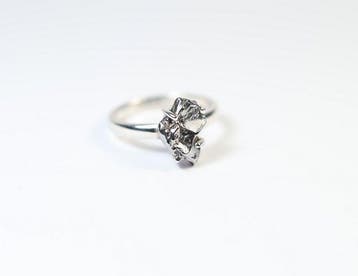 Meteoriet Campo del Cielo ring / nieuw 925. Sterlingzilver -