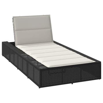 vidaXL Ligbed met zwevend kussen poly rattan zwart, Tuin en Terras, Verzenden, Nieuw