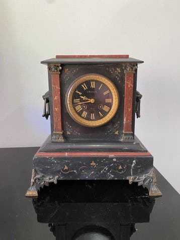 Horloge de cheminée à tête de tambour - L. Barbaste - Marbre, Antiquités & Art