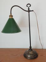 Lamp - Emaille, Metaal - Oude bankierslamp - 53 cm